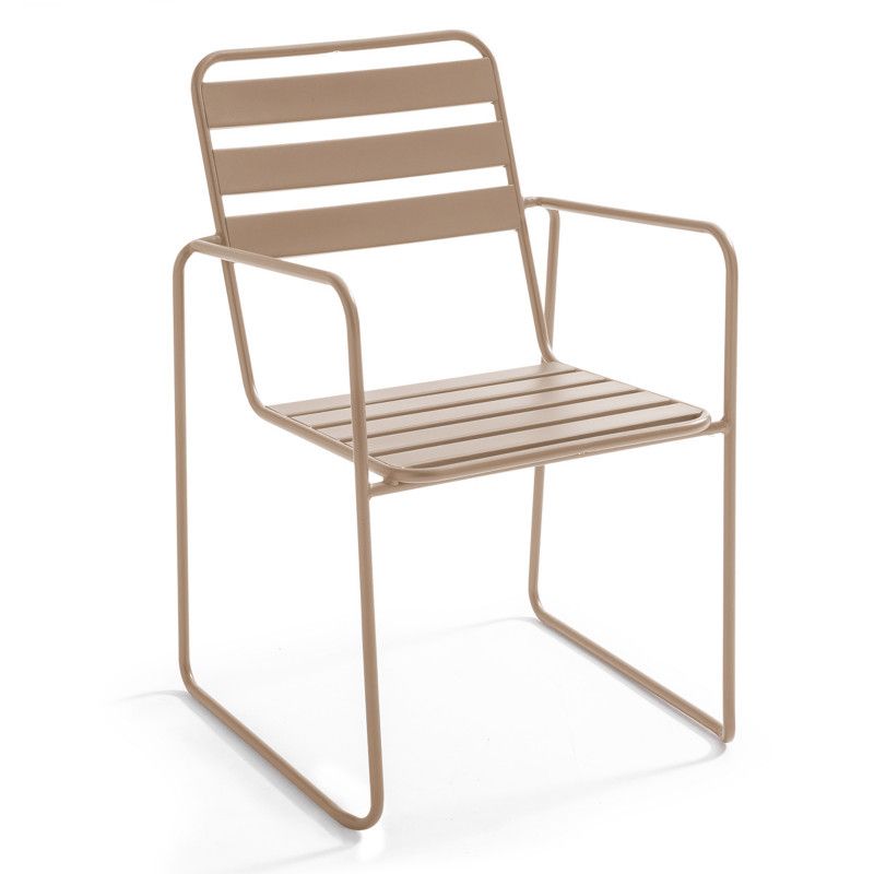 Fauteuil de jardin en métal TAUPE