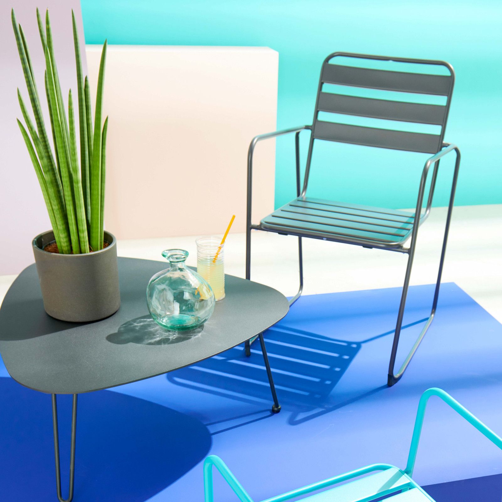 Fauteuil de jardin en métal GRIS