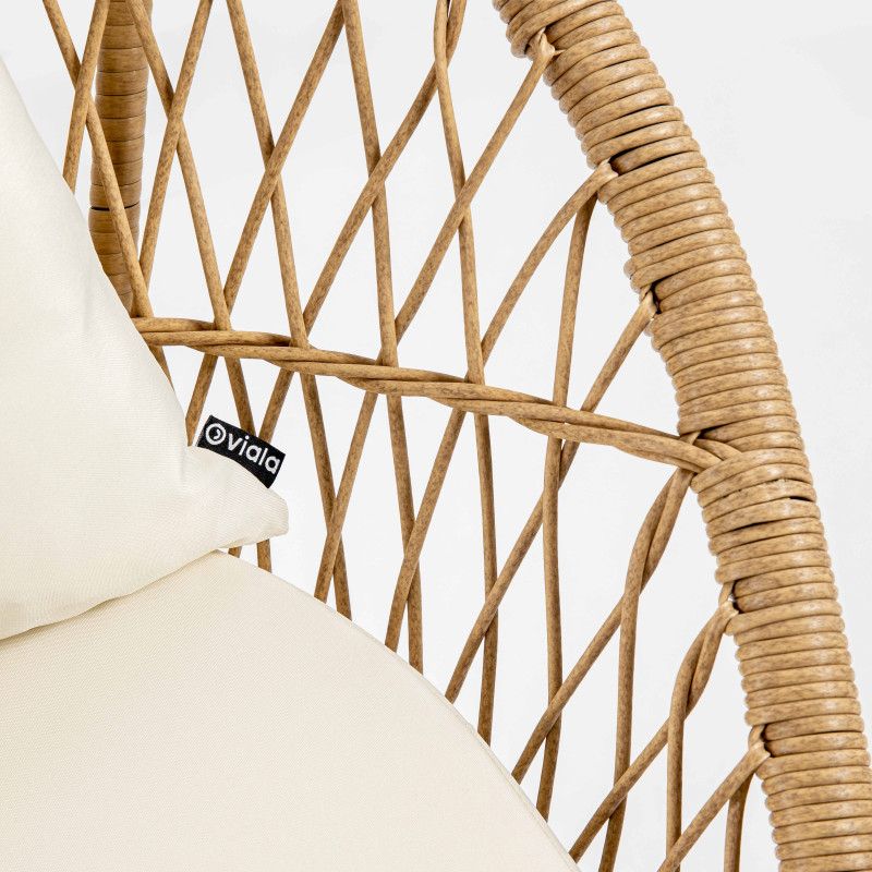 Salon de jardin en rotin synthétique avec un canapé, 2 fauteuils et une table basse (4/7)