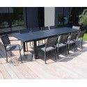 Ensemble table de jardin à rallonge extensible 256/320 cm avec 8 chaises et 2 fauteuils (14/28)