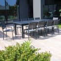 Ensemble table de jardin à rallonge extensible 256/320 cm avec 8 chaises et 2 fauteuils (15/28)