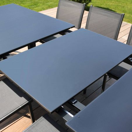 Ensemble table de jardin à rallonge extensible 256/320 cm avec 8 chaises et 2 fauteuils (9/28)