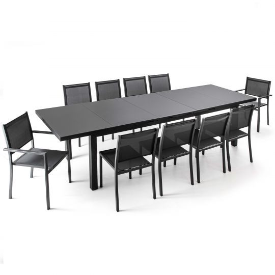 Table jardin extensible à rallonge et 8 chaises + 2 fauteuils | Oviala