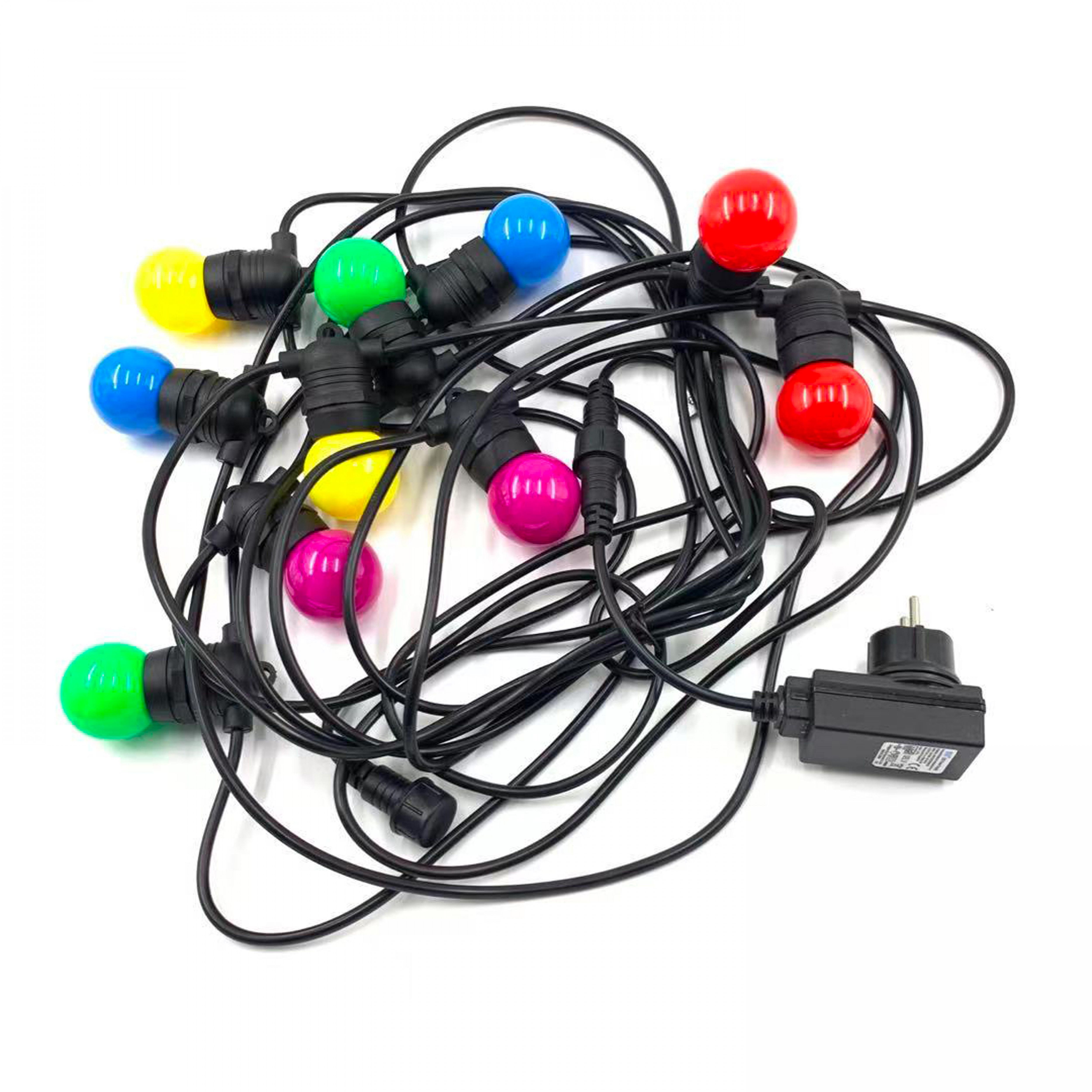 Guirlande guinguette LED multicolore 10 ampoules 10 m