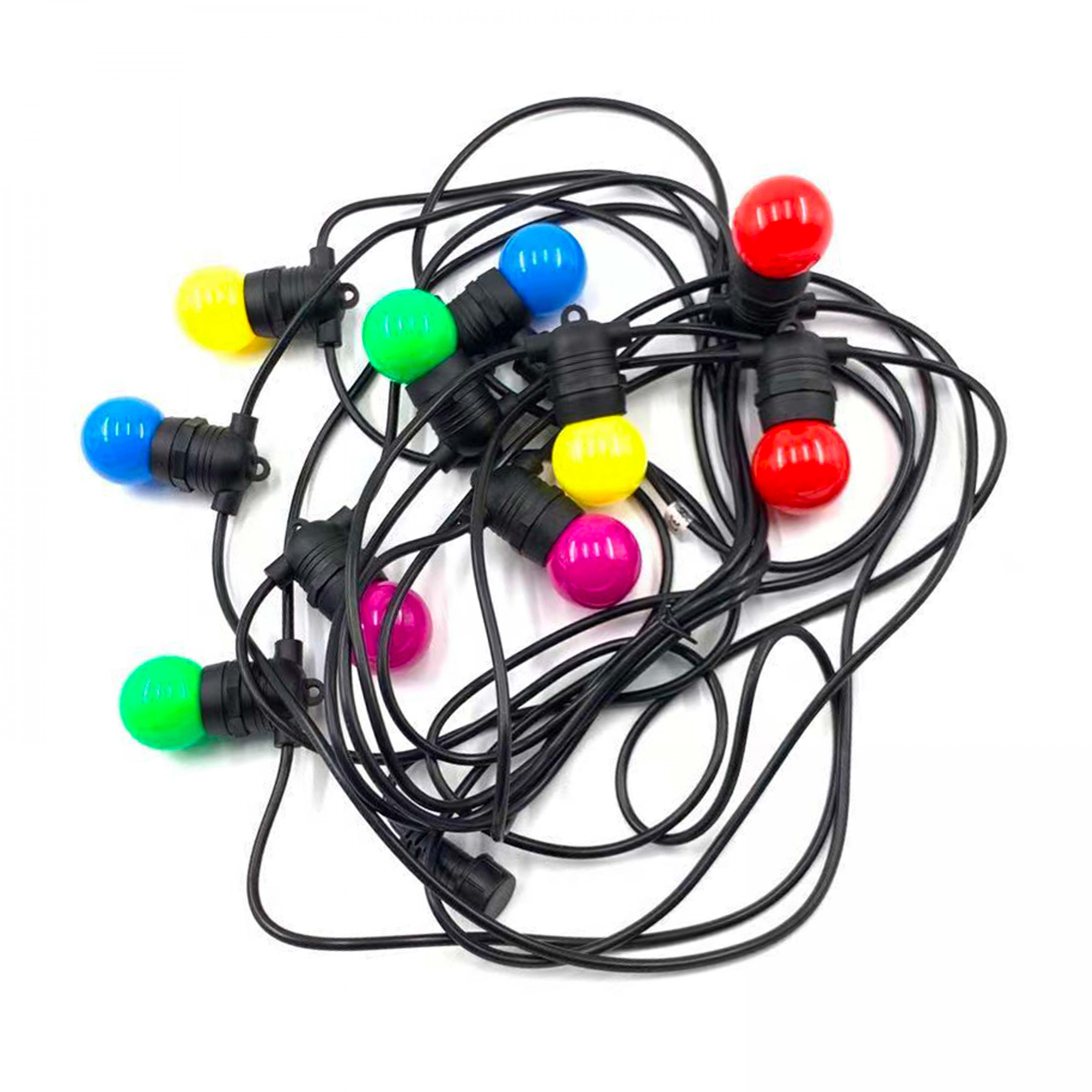 Extension guirlande guinguette LED multicolore 10 ampoules 10 m