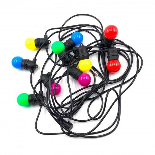 Extension guirlande guinguette LED multicolore 10 ampoules 10 m (1/1)