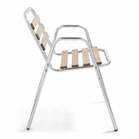 Chaise de jardin en bois et aluminium