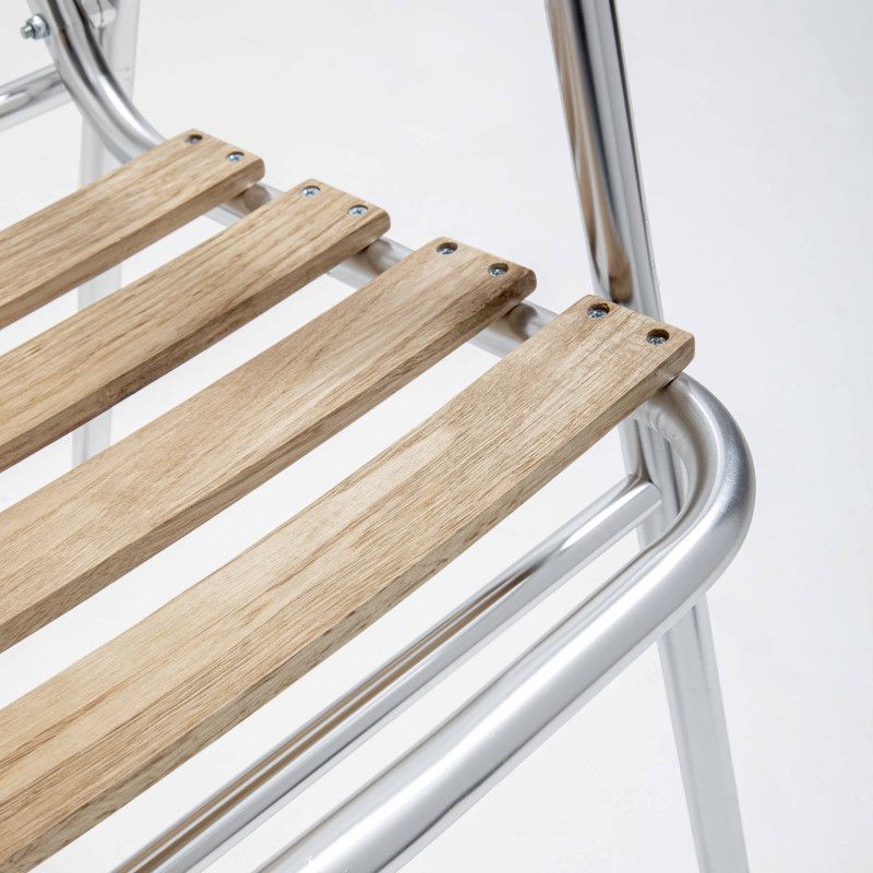 Zoom chaise de jardin bois et alu