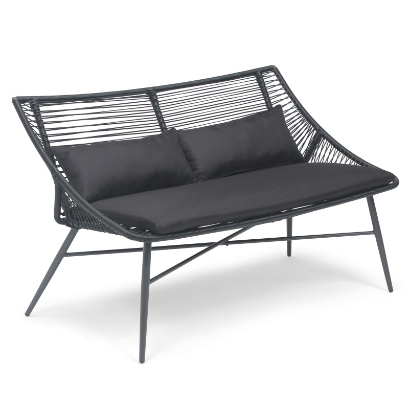 Canapé de jardin noir filaire Canapé de jardin noir filaire