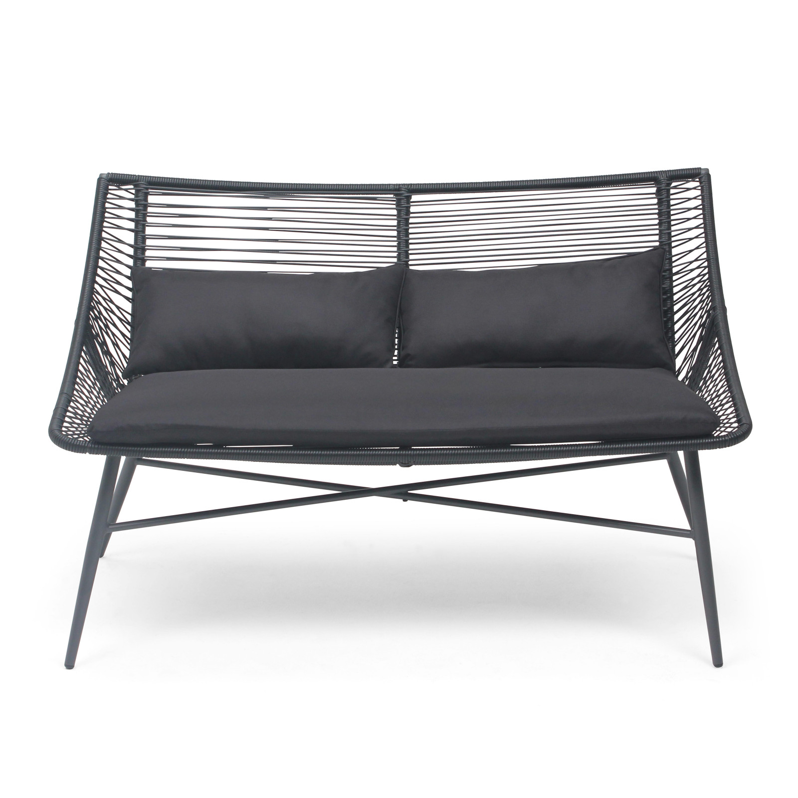 Canapé de jardin filaire noir