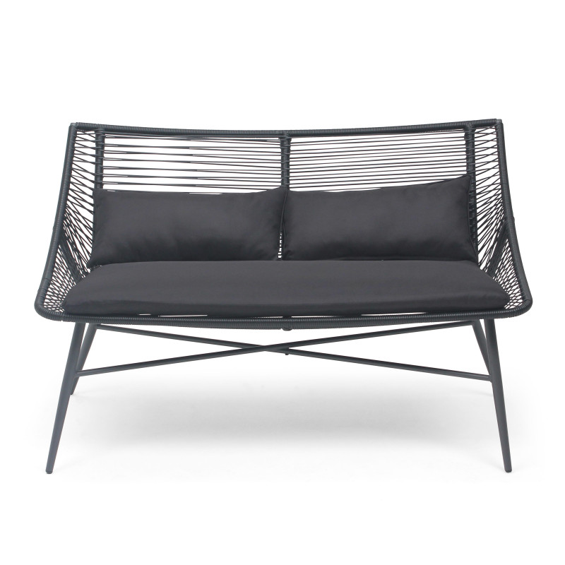 Canapé de jardin filaire noir