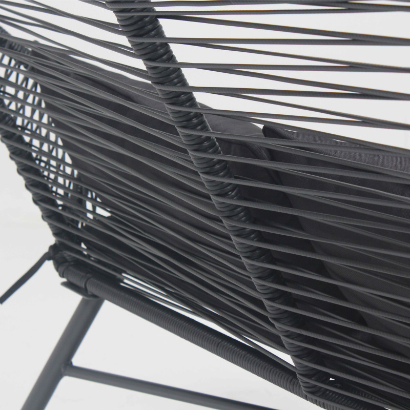 Canapé de jardin noire filaire imitation rotin