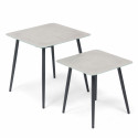 Lot de 2 tables basses grises et noires