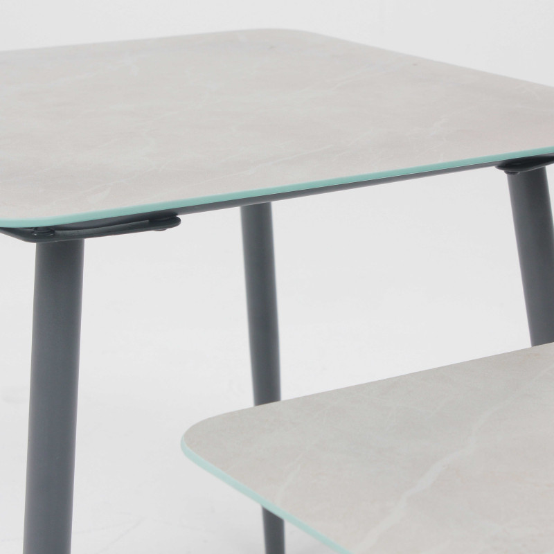 Table basse de jardin effet marbre