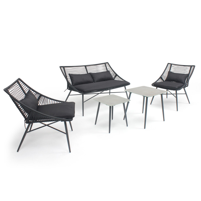 Salon de jardin bas BALCON BORMIO ( 2 chaises pliantes +1 table basse) -  Mobilier Jardin Deco