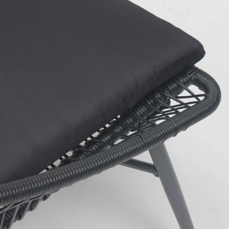 Coussin fauteuil extérieur noir imitation rotin Coussin fauteuil extérieur noir imitation rotin