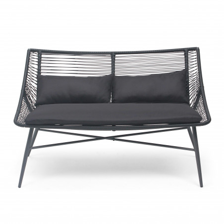 Canapé de jardin 2 personnes filaire noir Canapé de jardin 2 personnes filaire noir