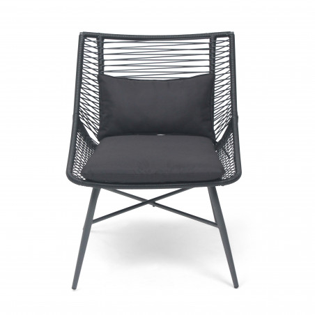 Fauteuil de jardin noir imitation rotin