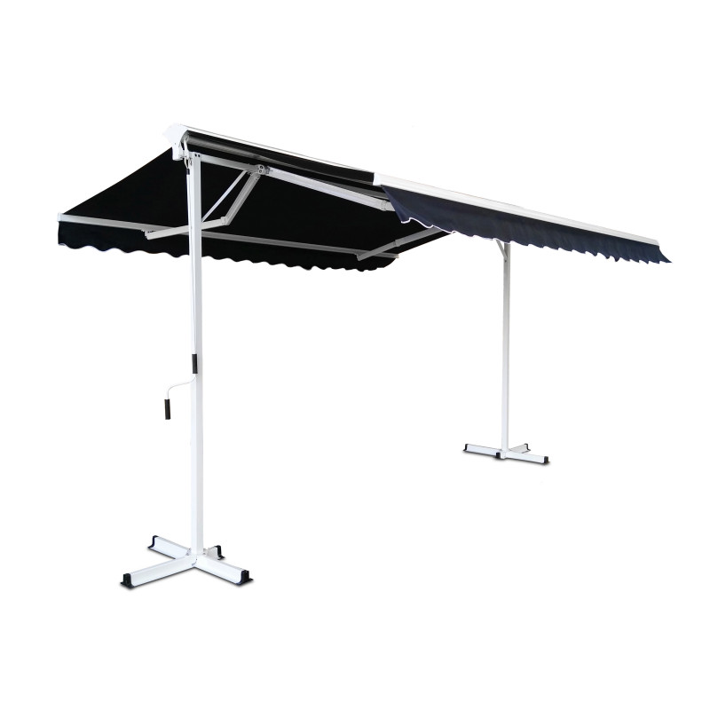 Store double pente bleu avec coffre 3x4m