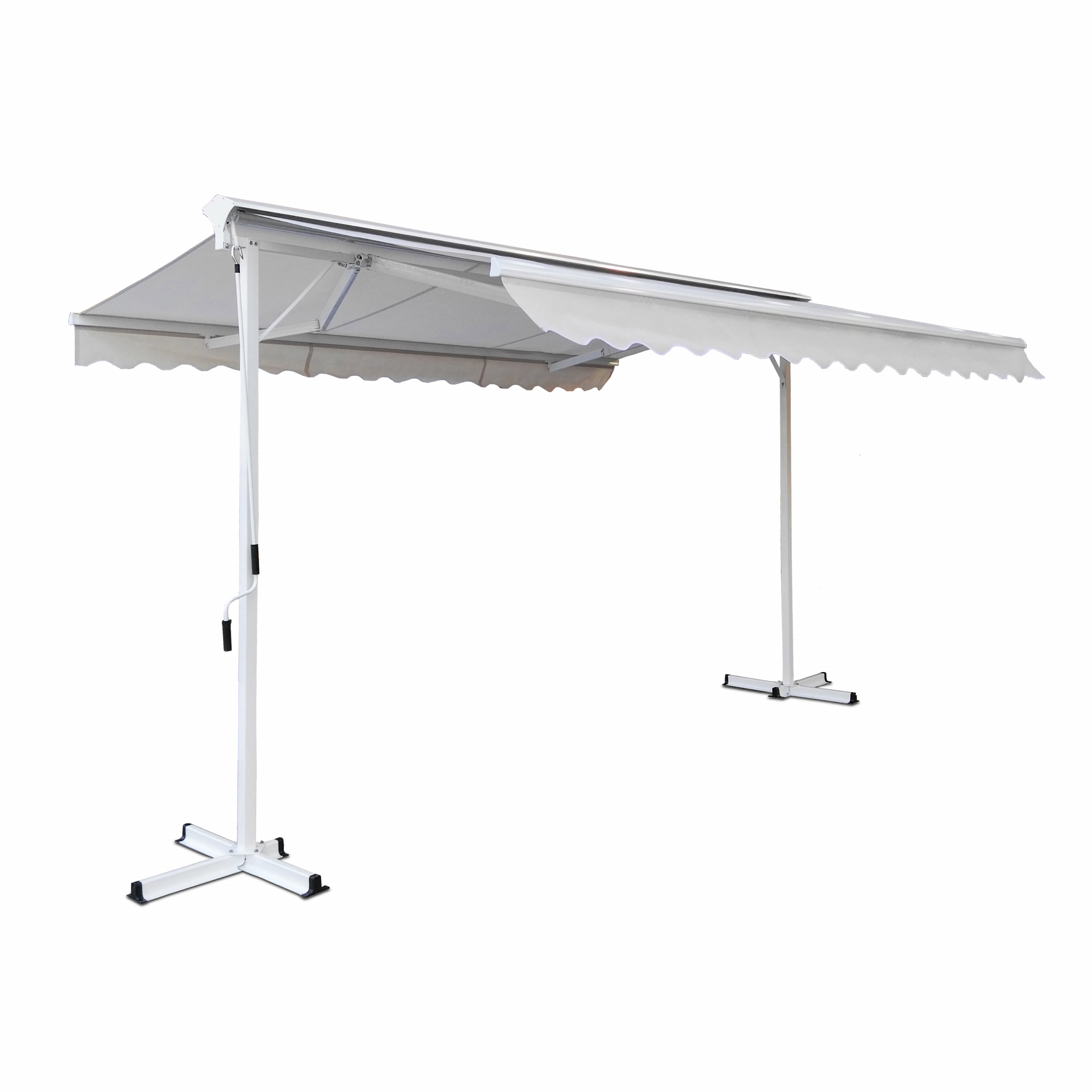 Store Banne Double Pente 4x3 Avec Coffre Store double pente + coffre 3 x 4 m résistant aux intempéries | Oviala