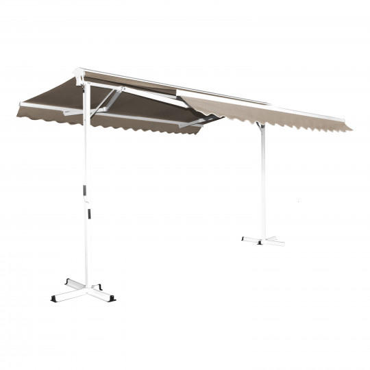 Store double pente taupe avec coffre 3x4m