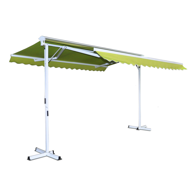 Store double pente vert avec coffre 3x4m