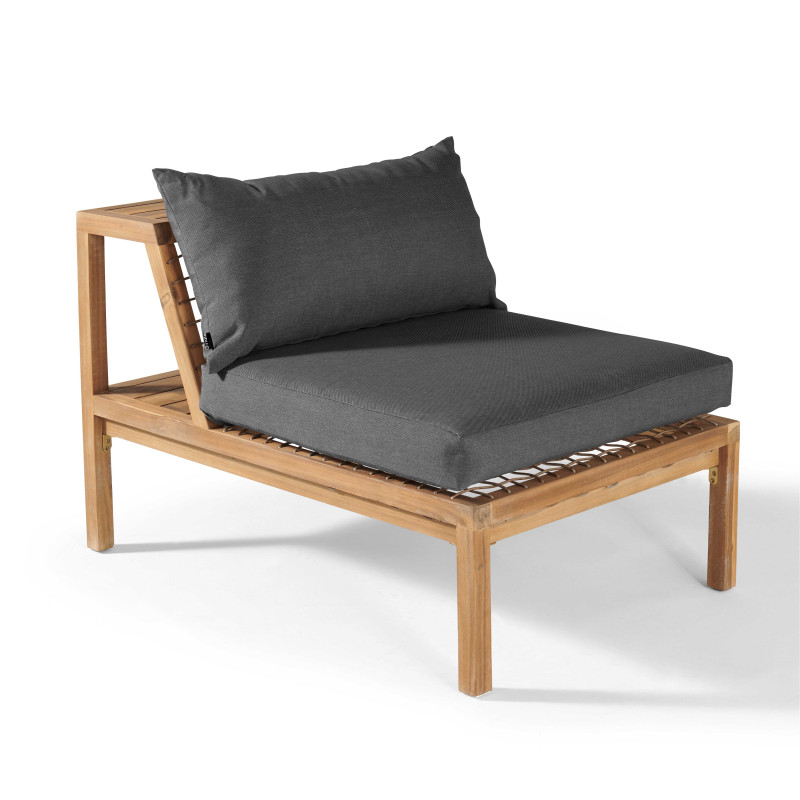 Fauteuil de jardin en bois d'acacia et coussins déhoussables