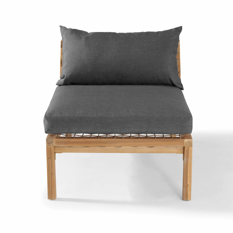 Fauteuil de jardin bois acacia cousins gris