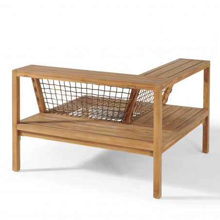 Structure fauteuil d'angle acacia avec étagère Structure fauteuil d'angle acacia avec étagère