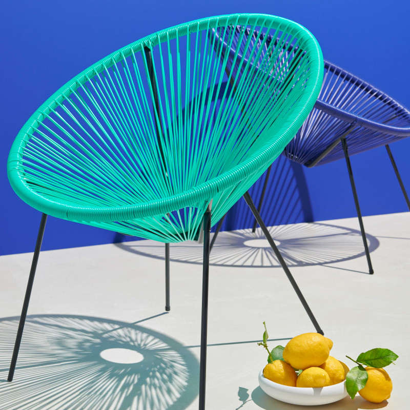 Focus fauteuil filaire Ovo bleu (5/6)