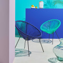fauteuil filaire de jardin bleu