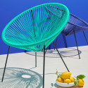 fauteuil filaire bleu
