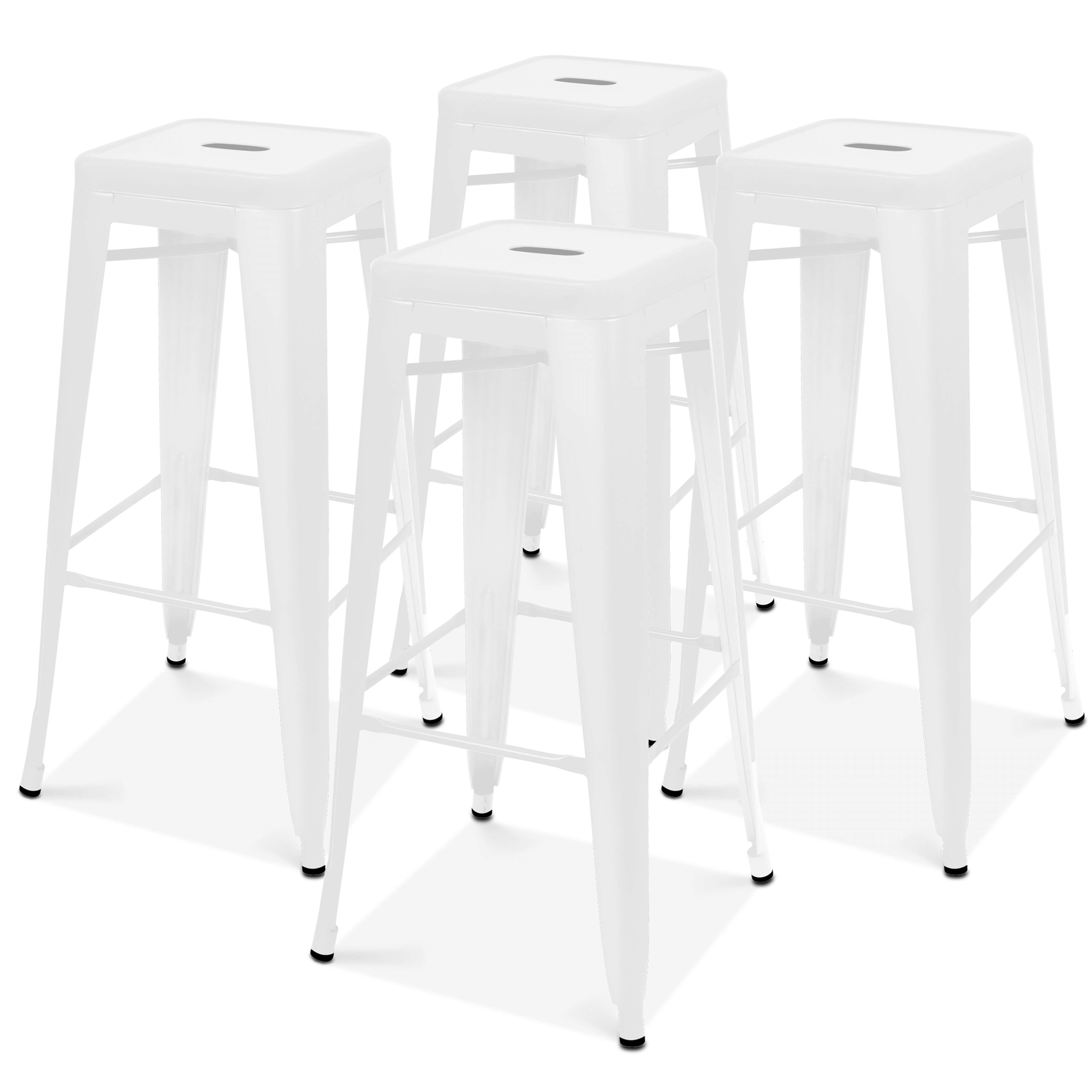 Lot de 4 tabourets de jardin en métal