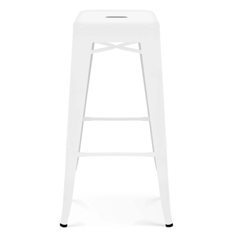 Tabouret en métal blanc