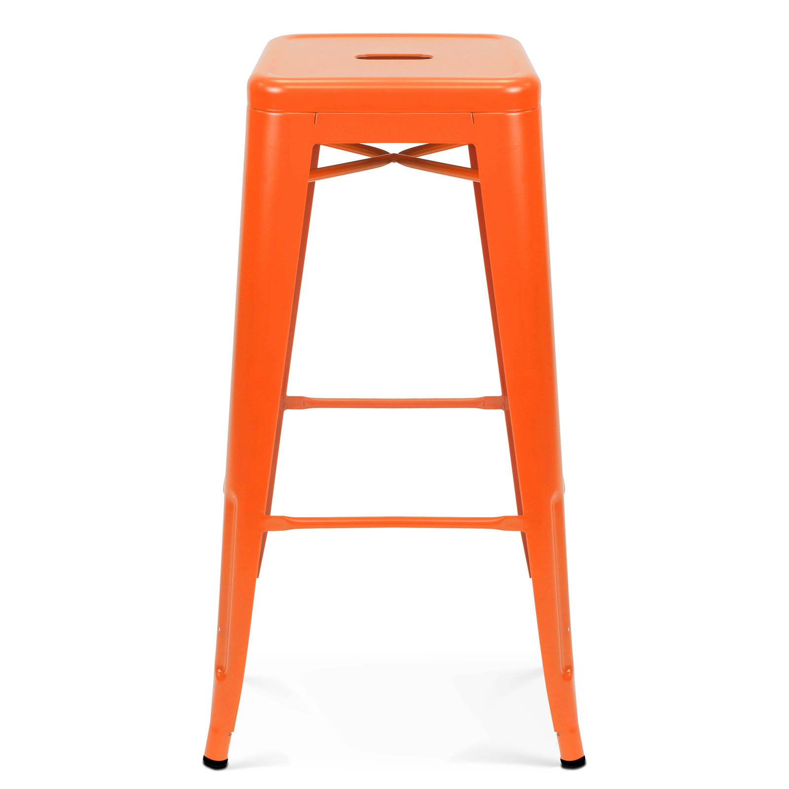 Tabouret en métal orange