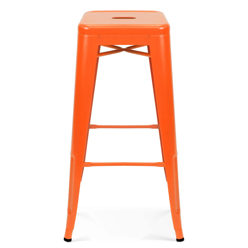 Tabouret en métal orange (2/5)