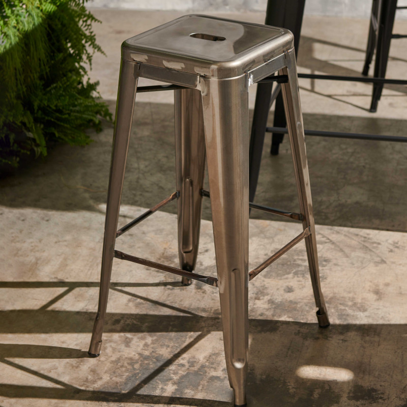 Tabouret de bar indus gris