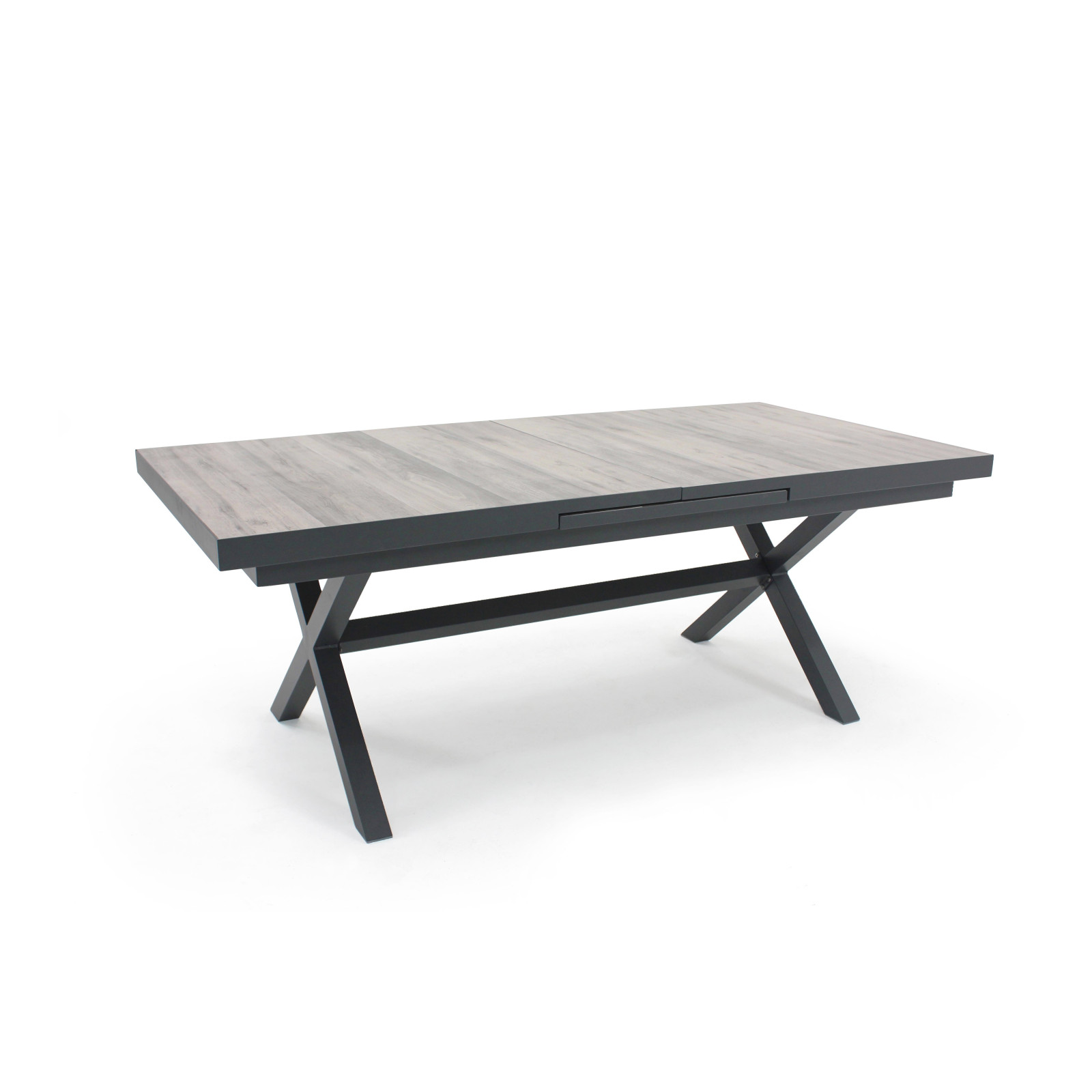 Table extensible de jardin en bois gris 10 places