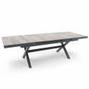 Table extensible de jardin en bois gris 10 personnes