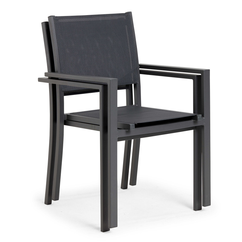 Fauteuils de jardin noir empilables