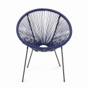 Fauteuil de jardin en polyéthylène bleu foncé