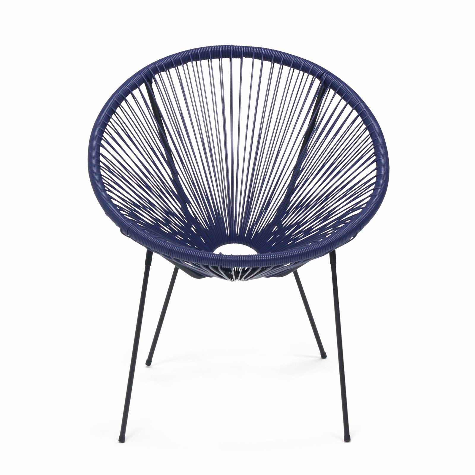 Fauteuil de jardin en polyéthylène bleu foncé