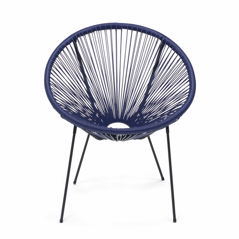 Fauteuil de jardin en polyéthylène bleu foncé