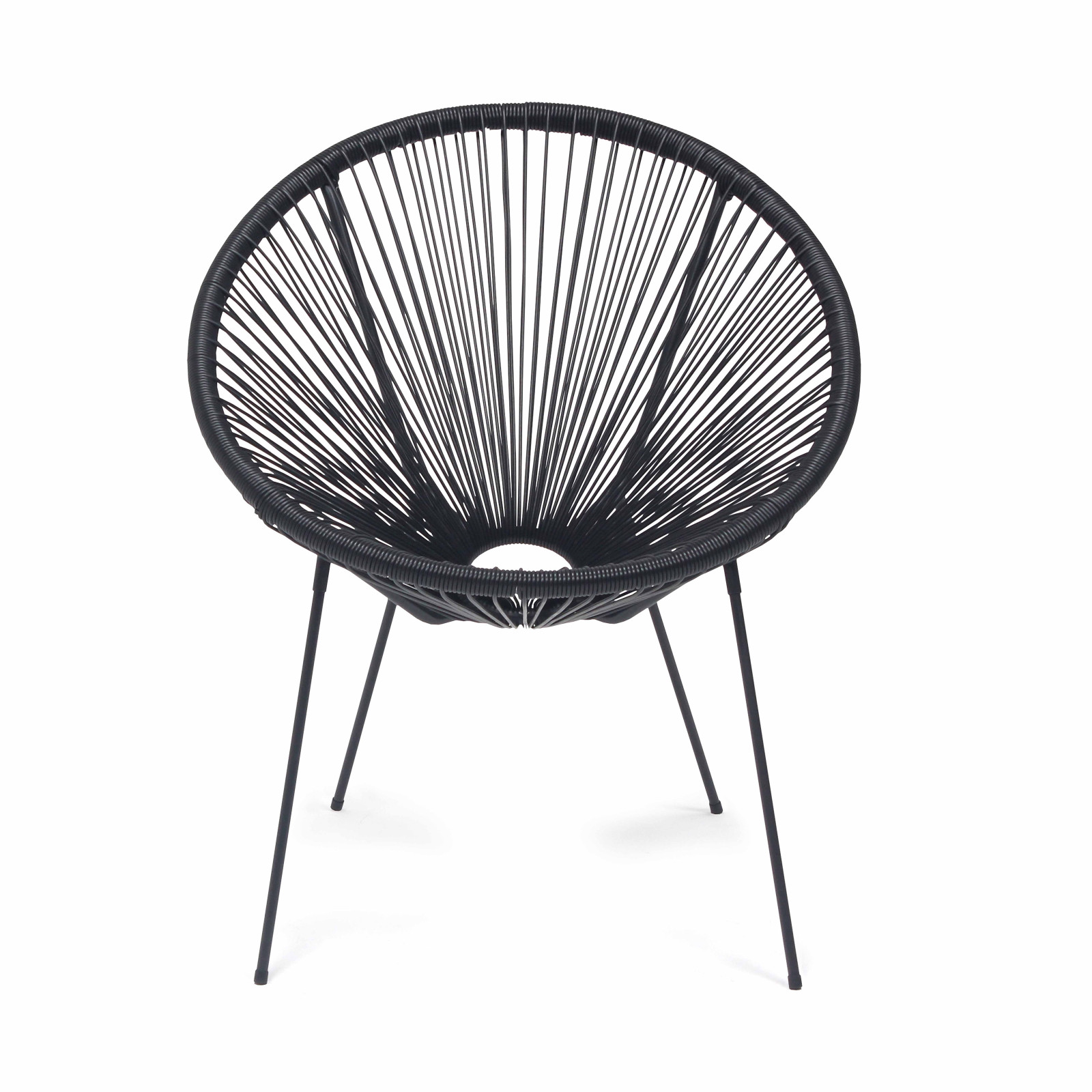 Fauteuil de jardin en polyéthylène noir