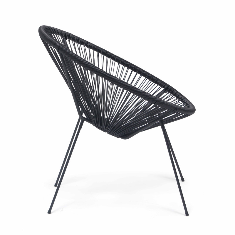 Fauteuil de jardin en résine noir