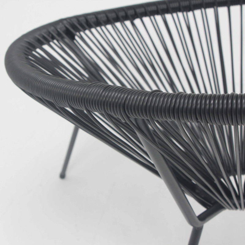 Zoom fauteuil filaire noir