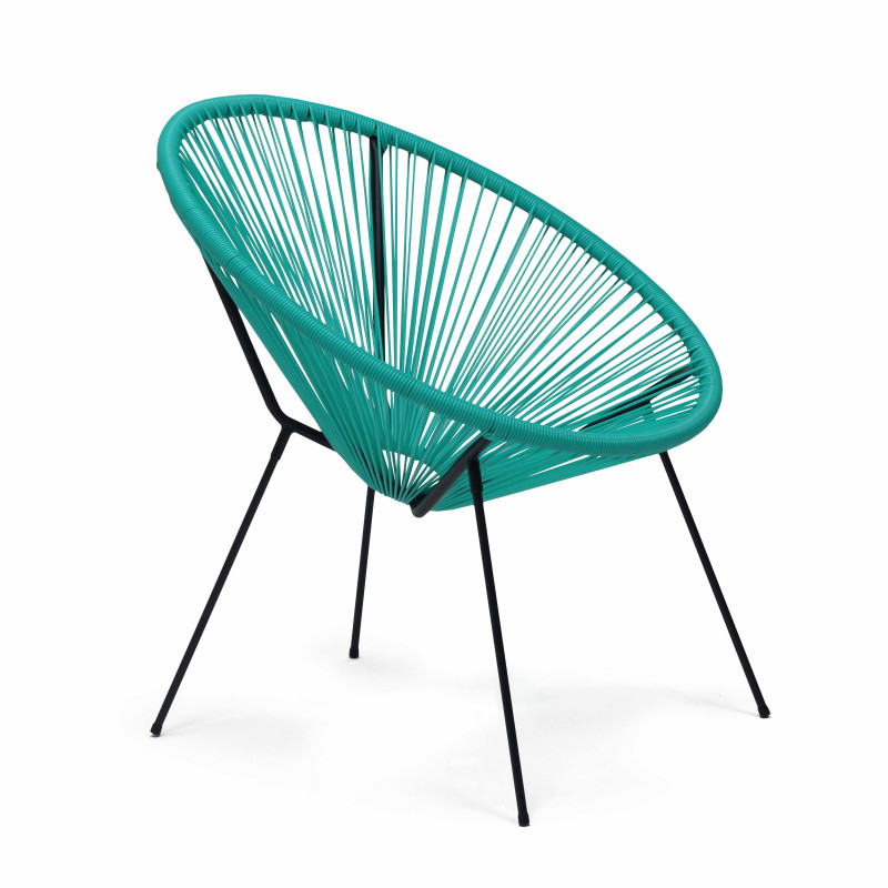 Lot de 2 fauteuils filaires en polyéthylène bleu (2/7)