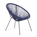 Lot de 2 fauteuils filaires en polyéthylène bleu