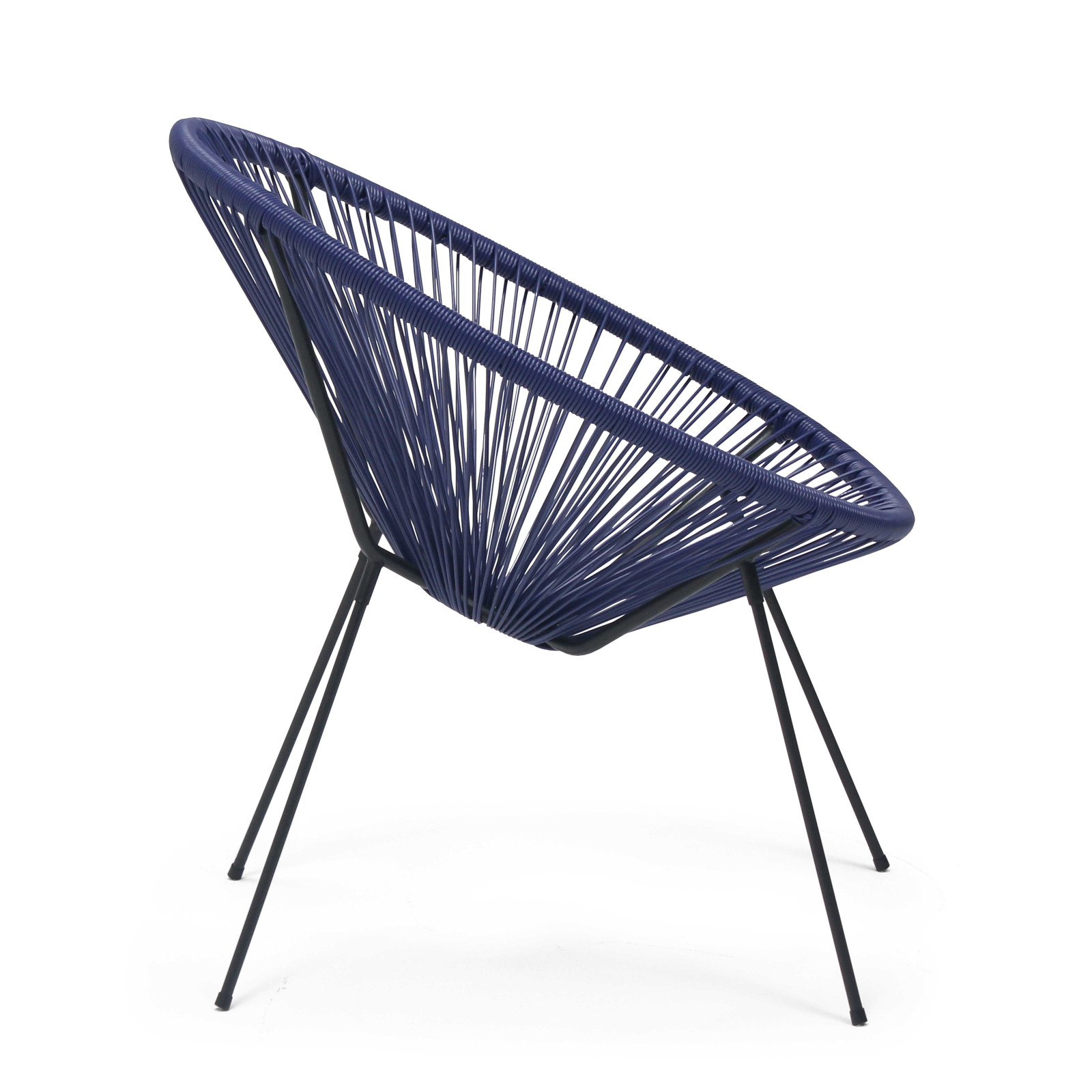 Fauteuil filaire bleu nuit lot de 2 