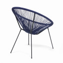 Fauteuil filaire bleu nuit en polyéthylène lot de 2 